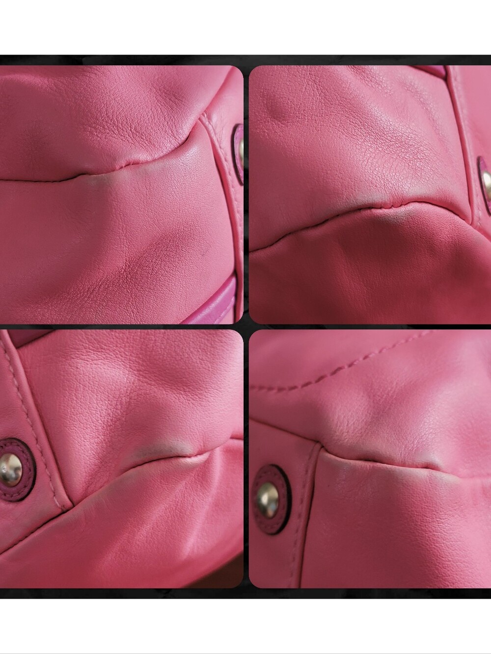 Coach 13382 Bonnie Satchel Pink Colorblock Leather Shoulder Bag Y2K - Picture 9 of 16